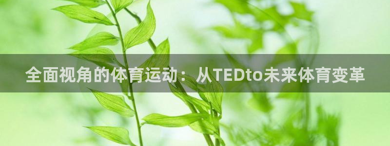 v站体育官网app：全面视角的体育运动：从TEDto未来体育变革